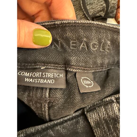 American Eagle Comfort Stretch Waistband Sz 10 Black Wash Jeans - Picture 10 of 11